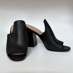 Aldo Black Leather Mules